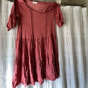 Carlyjean Los Angeles pink polka dot midi dress